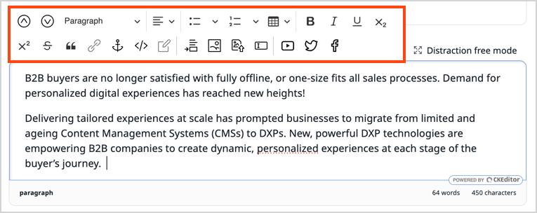 Online editor menu Online editor menu
