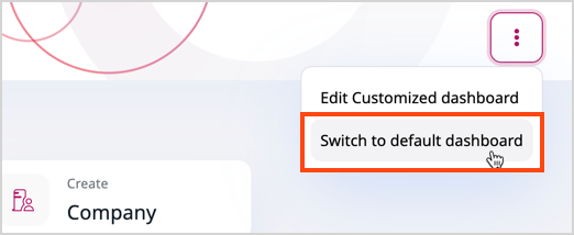 Switch between dashboards Switch between dashboards