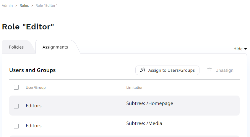 Users assigned to role Users assigned to role